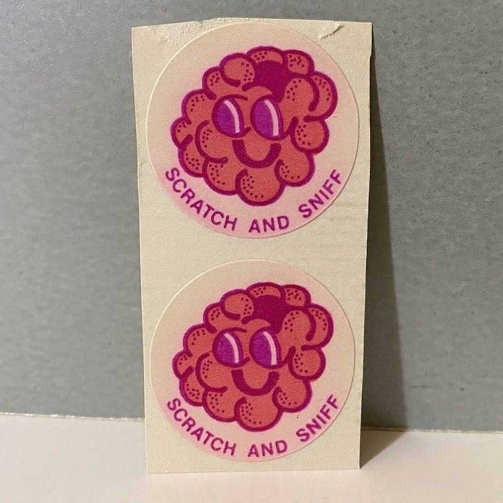 Vintage CTP Scratch ‘N Sniff Raspberry Stickers